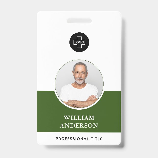 Custom Employee Photo Logo Name Badge (Front)