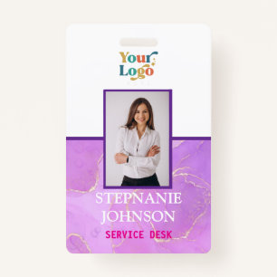 Custom Employee Photo Logo Name Badge