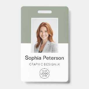 Custom Employee Photo, Logo, Name Badge