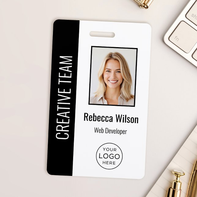 Custom Employee Photo, Logo, Name Black Badge (Creator Uploaded)