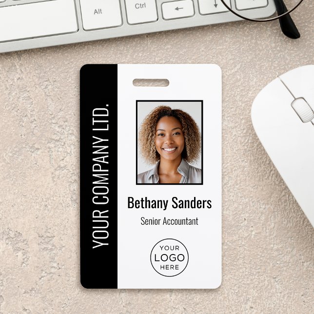 Custom Employee Photo, Logo, Name Black Badge (Creator Uploaded)