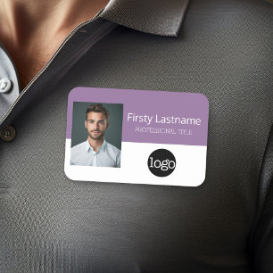 Custom Employee Photo, Logo, Name - Can edit color Tag