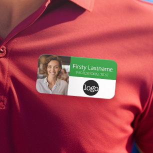 Custom Employee Photo, Logo, Name - Can edit green Tag