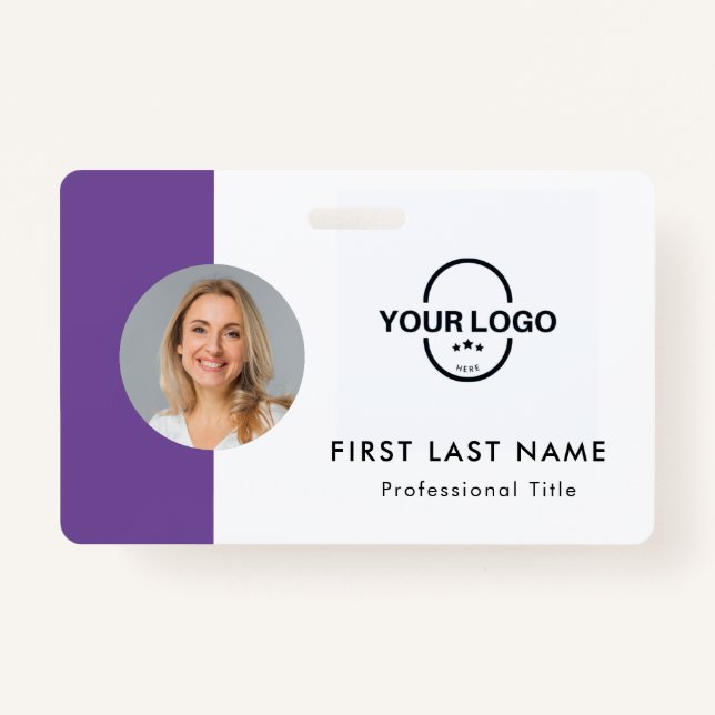 Custom Employee - Photo, Logo, Name ID  Badge (Front)