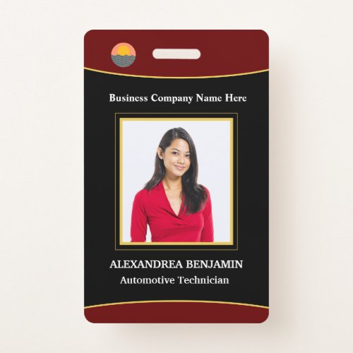 Custom Employee Photo Logo Name ID Card  Badge