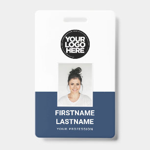 Custom Employee Photo, Logo, Name, Large text Badge