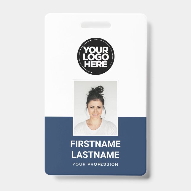 Custom Employee Photo, Logo, Name, Large text Badge (Front)