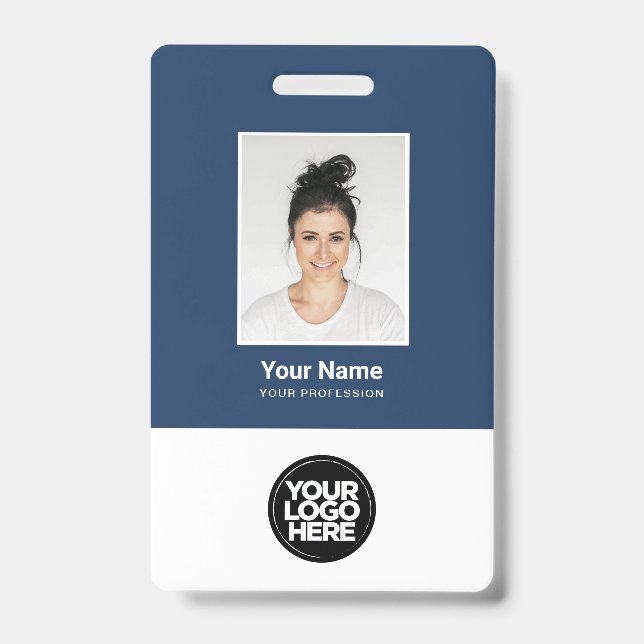 Custom Employee Photo,Logo, Name, Qr Code Badge (Front)