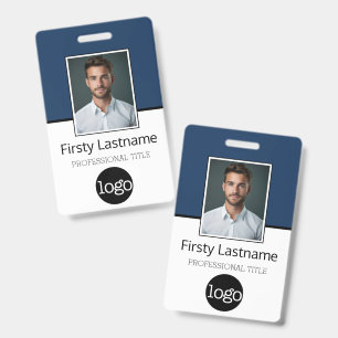 Custom Employee Photo Logo Name - Same Both Sides Badge