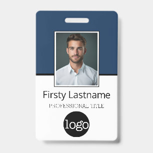 Custom Employee Photo Logo Name - Same Both Sides Badge