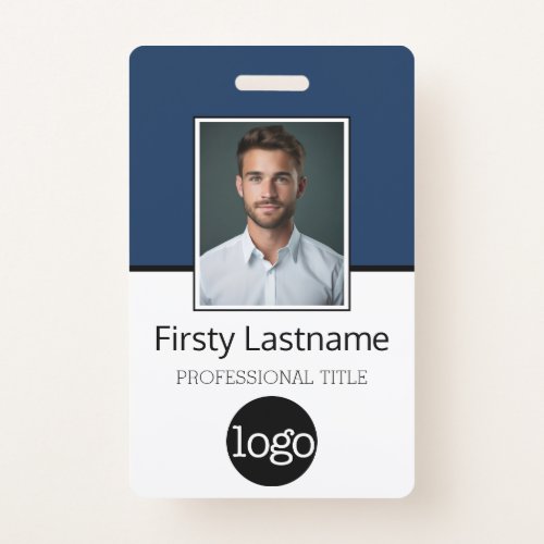 Custom Employee Photo Logo Name _ Same Both Sides Badge