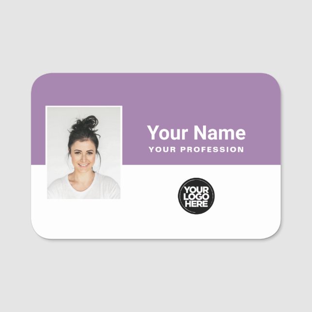Custom Employee Photo, Logo, Profession Name Tag (Front)