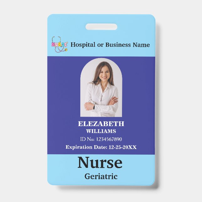 Custom Employee Photo Logo Qr Code Name Badge (Front)