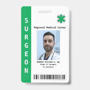 Custom Employee Photo, Name, Bar Code, Logo Badge