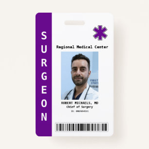 Custom Employee Photo, Name, Bar Code, Logo Badge