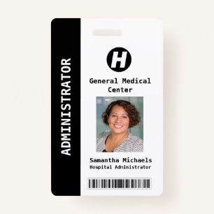 Custom Employee Photo, Name, Bar Code, Logo Badge