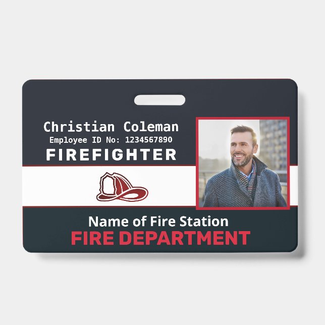 Custom Employee Photo Name ID  Card Logo Bar Code  Badge (Front)