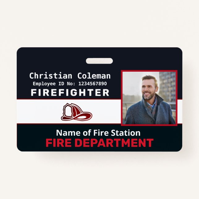 Custom Employee Photo Name ID  Card Logo Bar Code  Badge (Front)