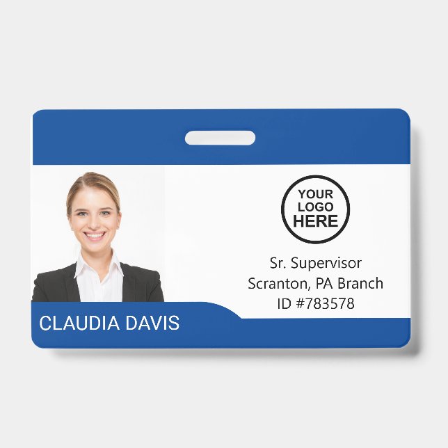 Custom Employee Photo,Name , Logo , Badge (Front)