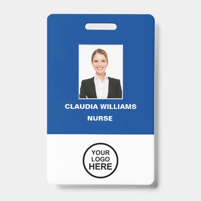 Custom Employee Photo,Name , Logo, Bar Code Badge (Front)