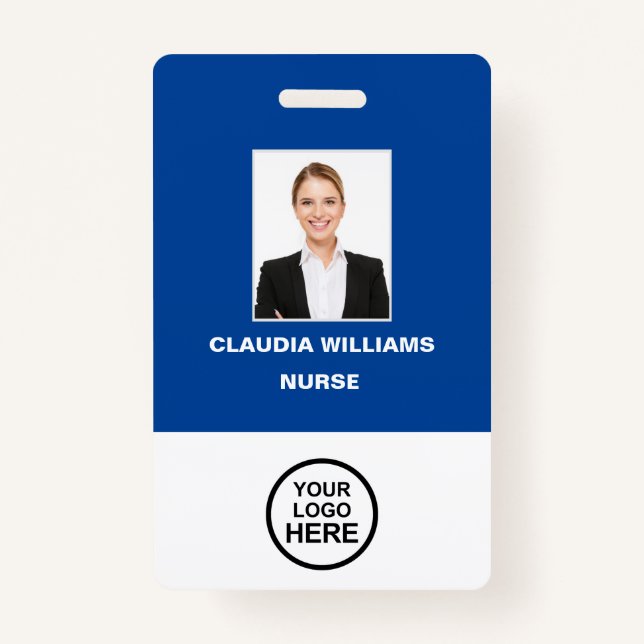 Custom Employee Photo,Name , Logo, Bar Code Badge (Front)