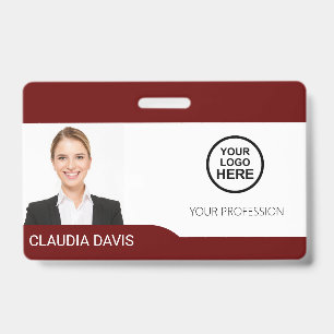 Custom Employee Photo,Name , Logo, Bar Code, Badge