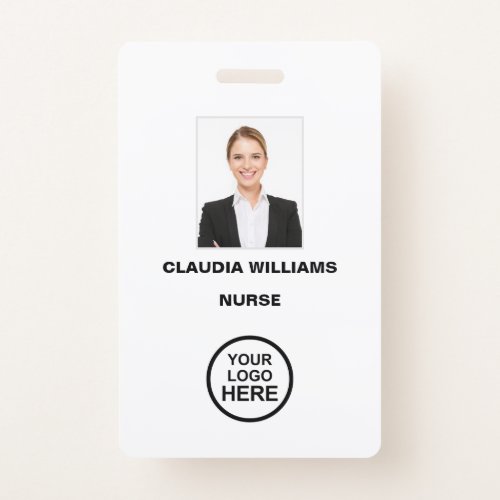 Custom Employee PhotoName  Logo Bar Code Badge