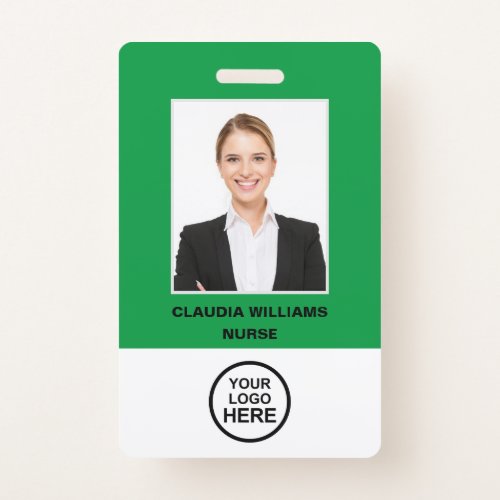 Custom Employee PhotoName  Logo Bar Code Badge