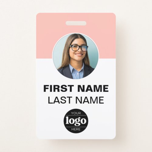 Custom Employee Photo  Name Logo Bar Code  Badge