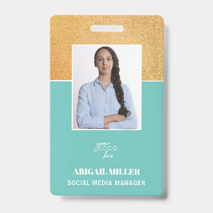 Custom Employee Photo Name & logo ID Badge