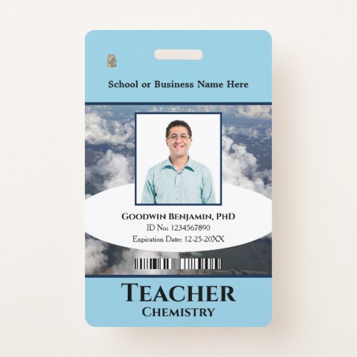 Custom Employee Photo Name Logo Teacher Custom Badge