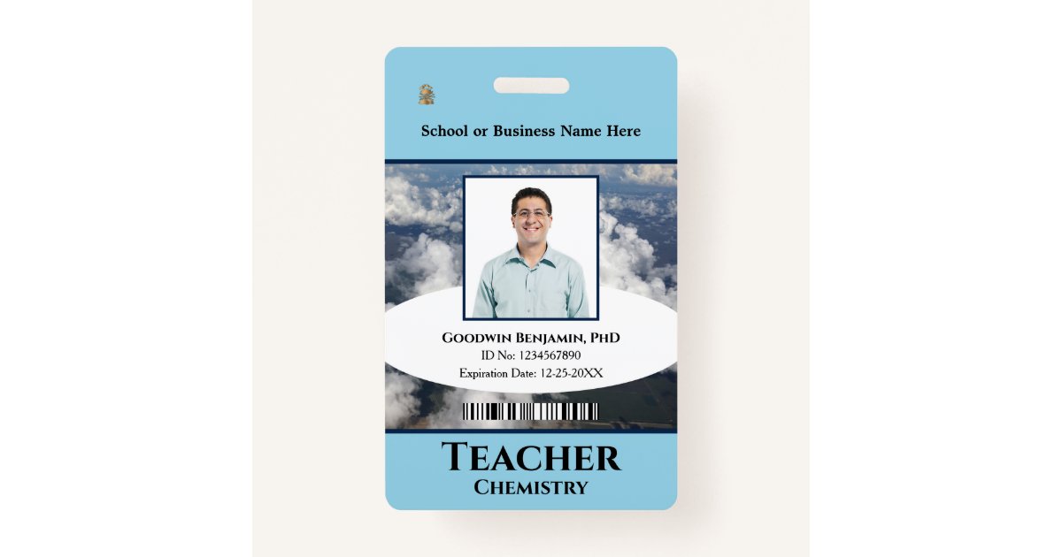 Custom Employee Photo Name Logo Teacher Custom Badge Zazzle