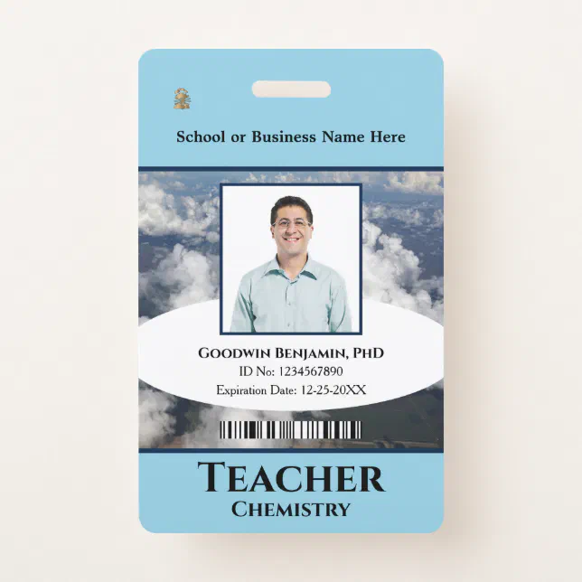 Custom Employee Photo Name Logo Teacher Custom Badge | Zazzle