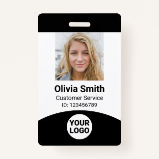 Custom Employee Photo Name Role ID Logo Barcode Badge