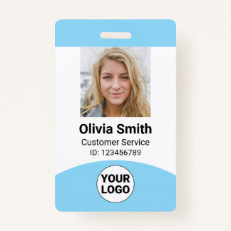 Custom Employee Photo Name Role ID Logo Barcode Badge