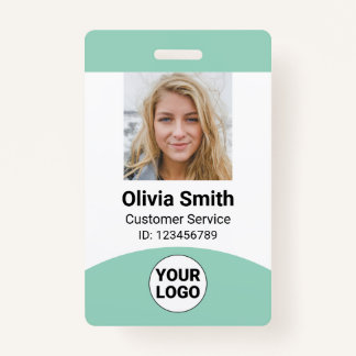 Custom Employee Photo Name Role ID Logo Barcode Badge