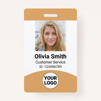 Custom Employee Photo Name Role ID Logo Barcode Badge