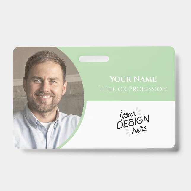 Custom Employee, Photo, Name, Title, Logo, Barcode Badge (Front)