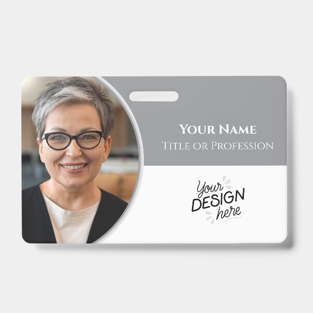 Custom Employee, Photo, Name, Title, Logo, Barcode Badge (Front)