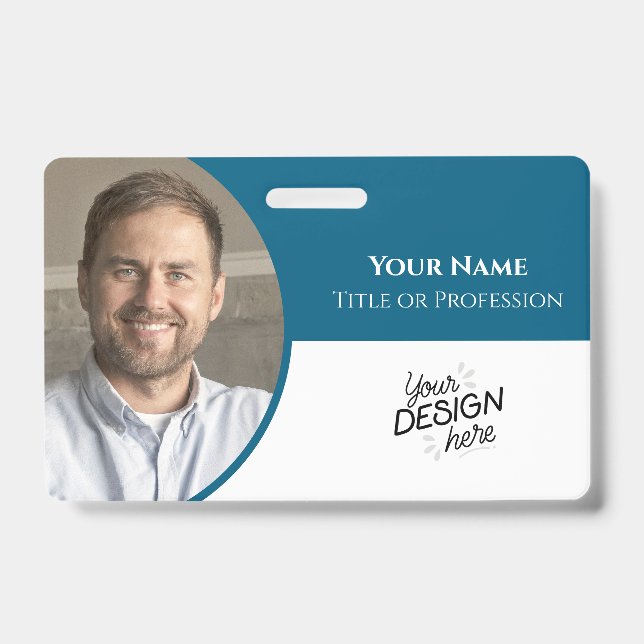 Custom Employee, Photo, Name, Title, Logo, Barcode Badge (Front)