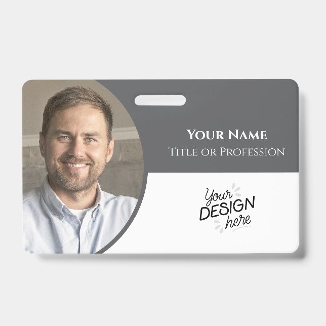 Custom Employee, Photo, Name, Title, Logo, Barcode Badge (Front)