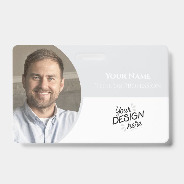 Custom Employee, Photo, Name, Title, Logo, Barcode Badge (Front)