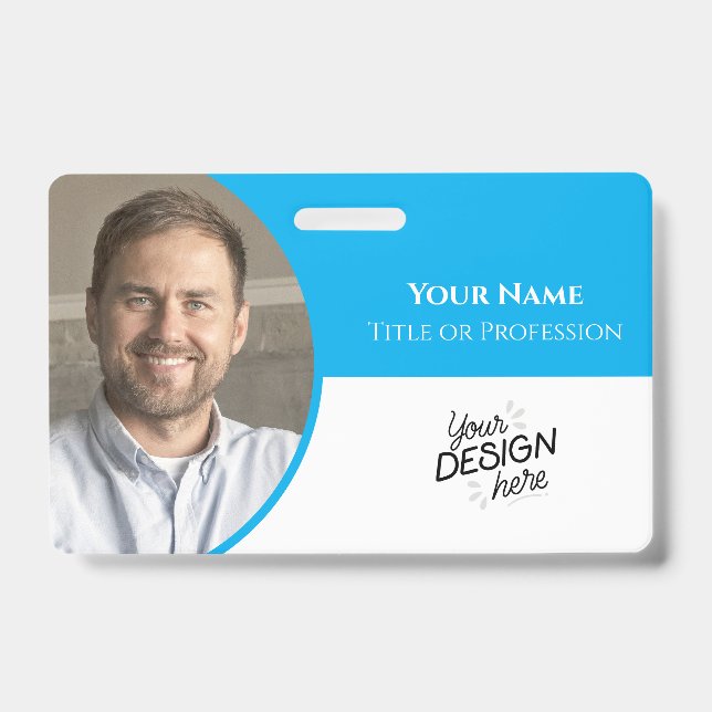 Custom Employee, Photo, Name, Title, Logo, Barcode Badge (Front)