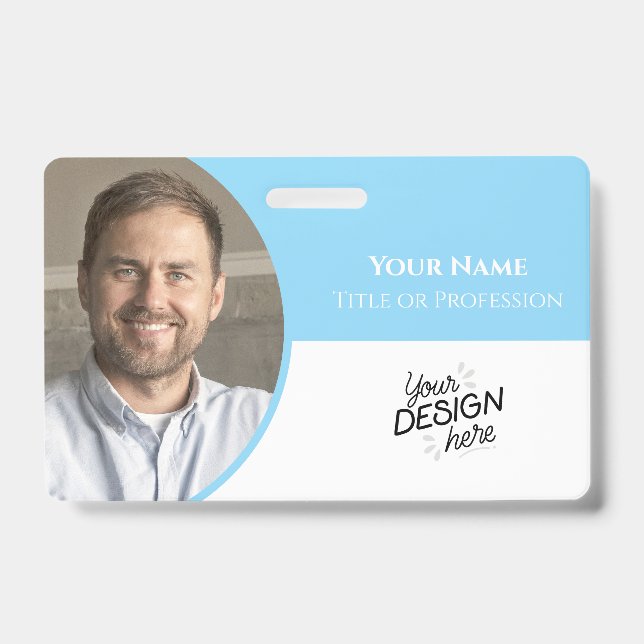 Custom Employee, Photo, Name, Title, Logo, Barcode Badge (Front)