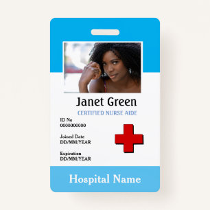 Custom Employee Photo Nurse Doctor Name Logo ID Badge