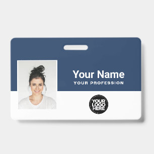 Custom Employee  Photo, Qr Bar Code, Logo, Lanyard Badge