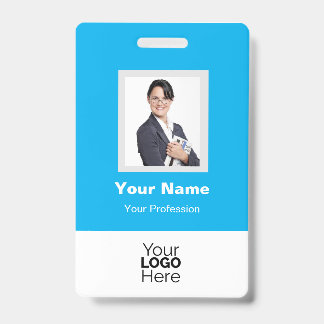 Custom Employee Photo, QR Code, Logo, Name Badge