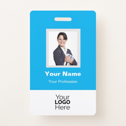 Custom Employee Photo QR Code Logo Name Badge