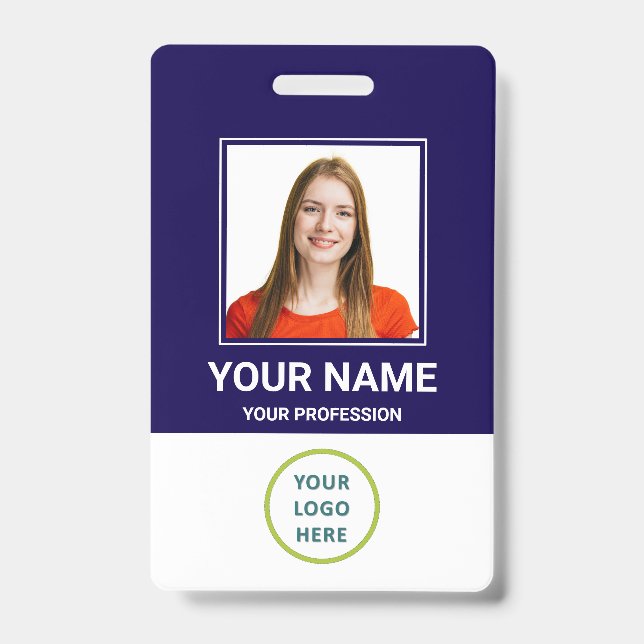 Custom Employee Photo, Qr Code, Logo, Name Badge (Front)
