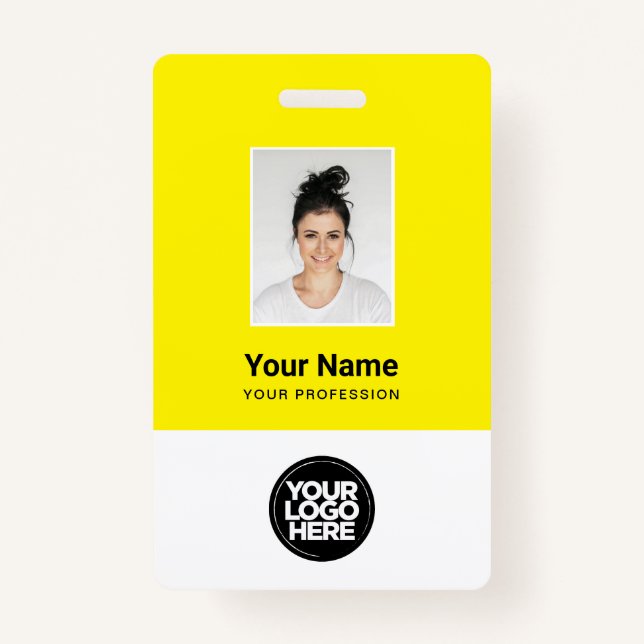 Custom Employee Photo, Qr Code, Logo, Name Badge (Front)